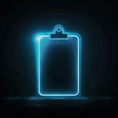 Obraz premium Neon clipboard graphic design