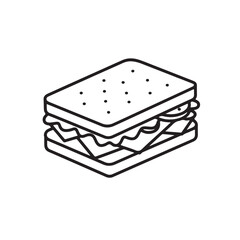 sandwich with cheese and bread vector icon on white background 