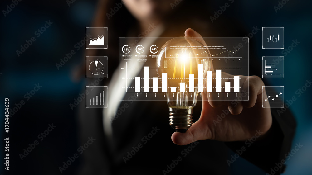Aufkleber an interface for financial data analysis and stock market reporting. a collection of charts for trac