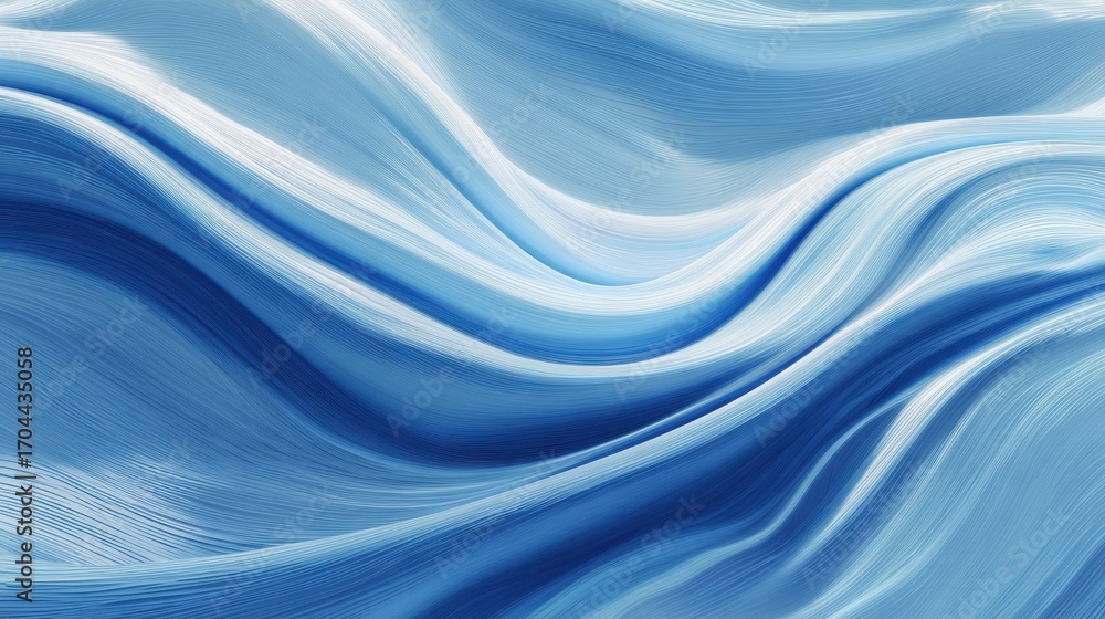 Poster abstract flowing blue wave pattern with smooth lines and dynamic movement for modern design and digi