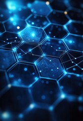 Abstract blue hexagonal pattern background for modern apps and design