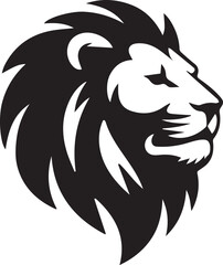 Obraz premium Majestic Lion Head Silhouette Powerful Feline Symbolism Bold and Striking Design