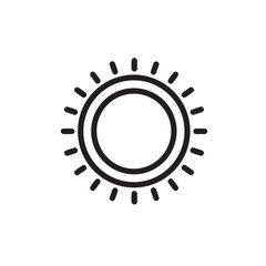 Sun vector icon on white background 