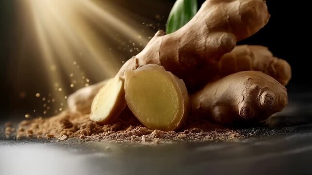 Fresh Ginger Root with Powder