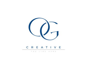 Blue stylized letters OG combined in a modern design on a clean white background, evoking professionalism and creativity. Ideal for branding, business identity, and corporate representation concepts.