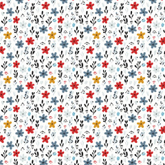 Floral brush strokes seamless pattern, Organic shapes abstract floral. Seamless floral. flowers hand-drawn, Flower seamless pattern. black and white art for textile design, fabric art