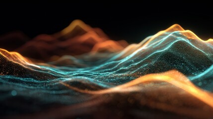 glowing data wave