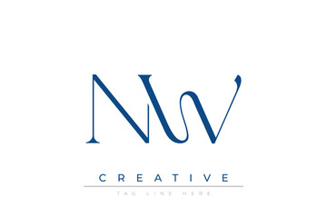 Blue stylized letters NW combined in a modern design on a clean white background, evoking professionalism and creativity. Ideal for branding, business identity, and corporate representation concepts.