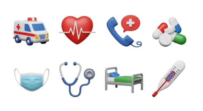 Medical Icons Set - Healthcare and Emergency Services