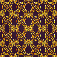 Luxury universe abstract seamless patterns with golden line accents, elegant 3D cosmic