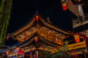 chinese temple at night