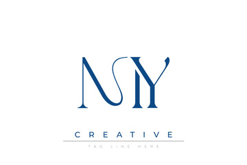 Blue stylized letters MY combined in a modern design on a clean white background, evoking professionalism and creativity. Ideal for branding, business identity, and corporate representation concepts.