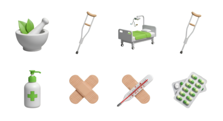 Medical Icons Collection on Black Background