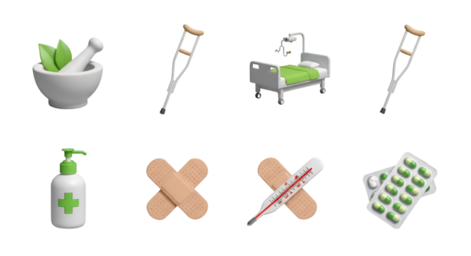 Medical Icons Collection on Black Background