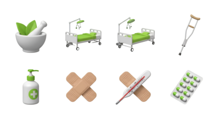 Medical Icons: Healthcare and Treatment Symbols