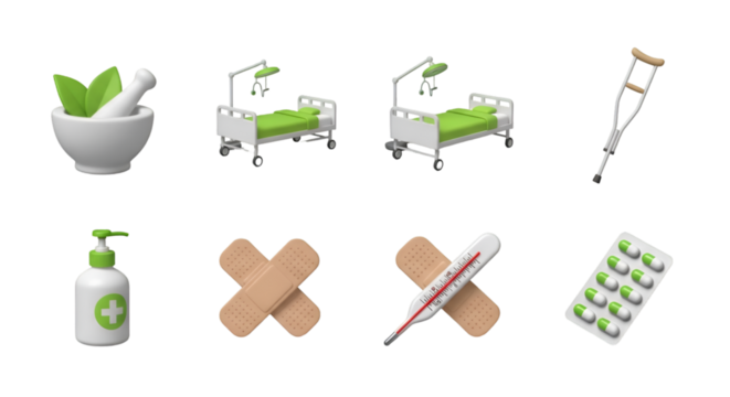 Medical Icons: Healthcare and Treatment Symbols