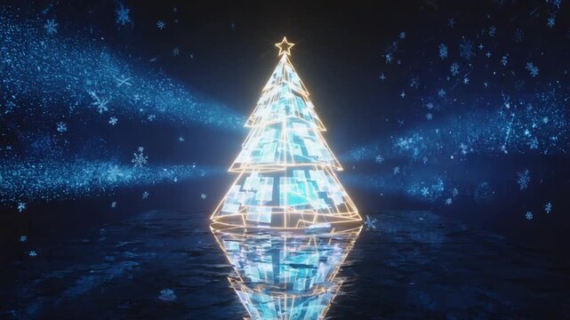 Hologram of a Christmas tree. - Powered by Adobe
