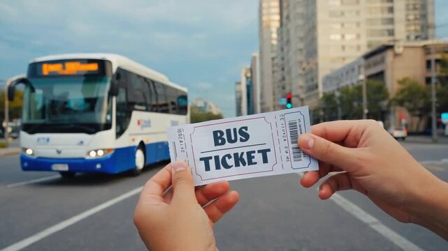 Bus ticket to travel by bus.