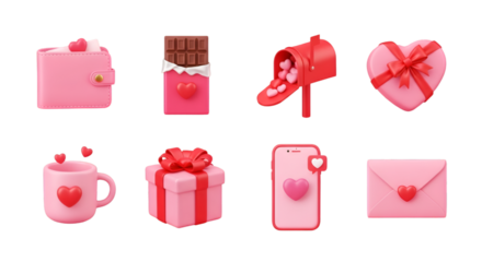 Valentine's Day 3D Icons: Love, Gifts, and Sweet Treats