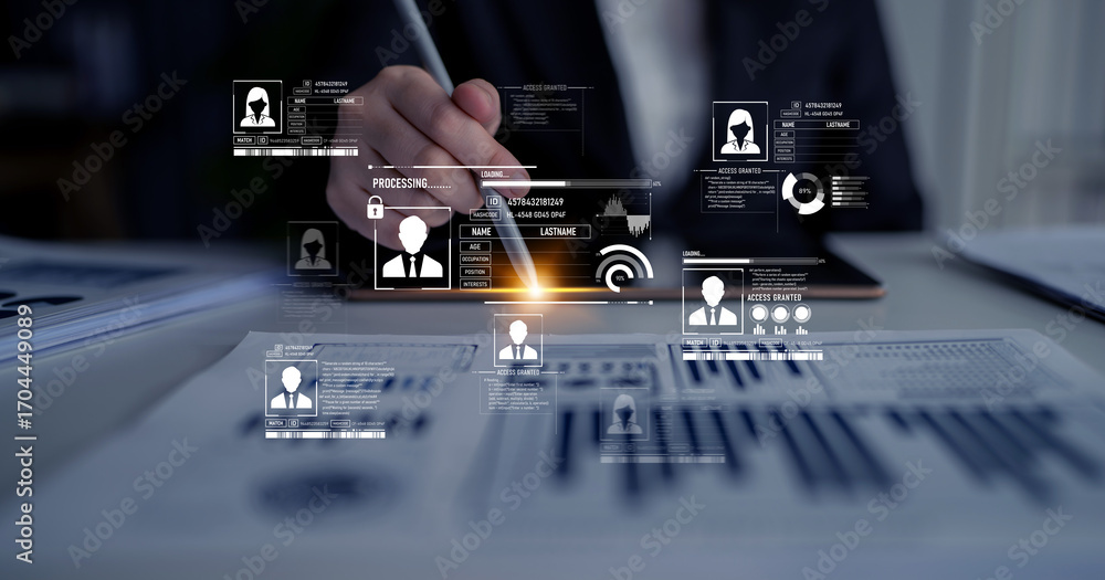 Poster id security ensures personal data protection with secure login systems, digital identity safeguards,
