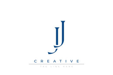 Blue stylized letters JJ combined in a modern design on a clean white background, evoking professionalism and creativity. Ideal for branding, business identity, and corporate representation concepts.