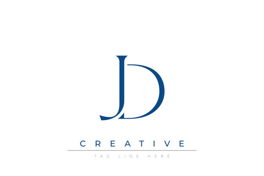 Blue stylized letters JD combined in a modern design on a clean white background, evoking professionalism and creativity. Ideal for branding, business identity, and corporate representation concepts.