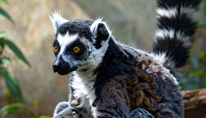 Close-up of a ring-tailed lemur