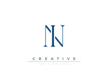 Blue stylized letters IN combined in a modern design on a clean white background, evoking professionalism and creativity. Ideal for branding, business identity, and corporate representation concepts.