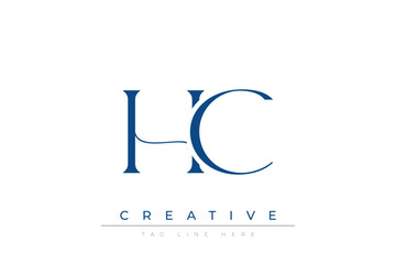 Blue stylized letters HC combined in a modern design on a clean white background, evoking professionalism and creativity. Ideal for branding, business identity, and corporate representation concepts.
