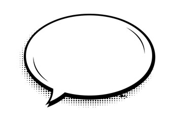 Fototapeta premium Speech Bubble Icon - Blank Oval Shape for Comics, Cartoons, and Dialogue Bubbles