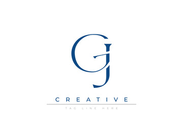 Blue stylized letters GJ combined in a modern design on a clean white background, evoking professionalism and creativity. Ideal for branding, business identity, and corporate representation concepts.
