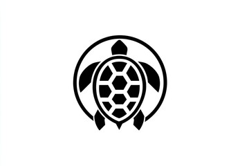 Obraz premium Simple, black and white turtle .