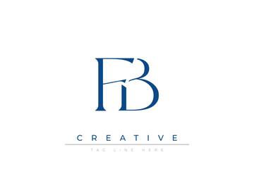 Blue stylized letters FB combined in a modern design on a clean white background, evoking professionalism and creativity. Ideal for branding, business identity, and corporate representation concepts.