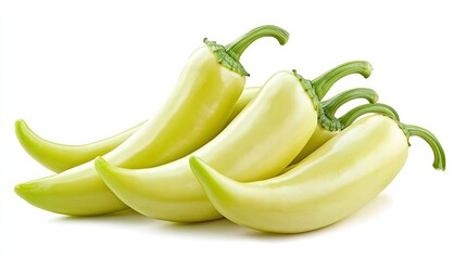 Fresh banana peppers on white background
