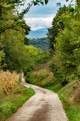 Road in a rural mountainous area in the Balkans