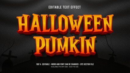 halloween pumkin editable text effect