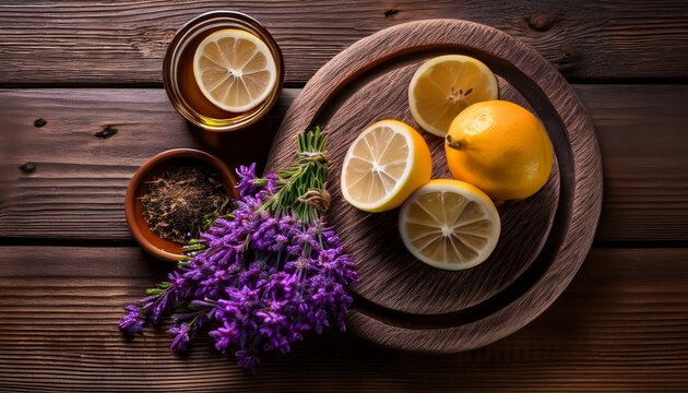 Fresh Thyon Sprii On Rustic Wooden Background A Vibrant Display Of Natural Goodness