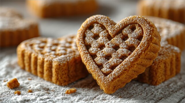 Heartshaped cookie cutter for baking and decorating dough - Powered by Adobe
