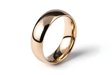 Classic Wedding Band Isolated on White Background for Luxury Bridal Jewelry and Wedding Design
