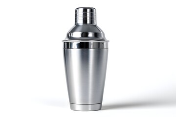 CNC Machined Aluminum Cocktail Shaker Isolated on White for Premium Bar and Restaurant Equipment