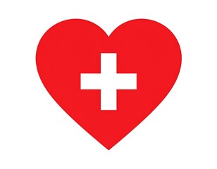 Obraz premium Red heart with white cross