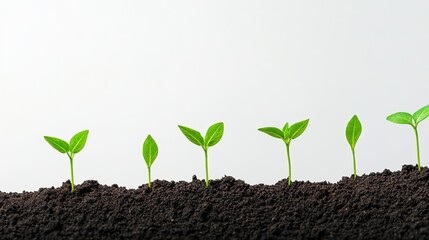 Plant growth sequence from seedling to sapling