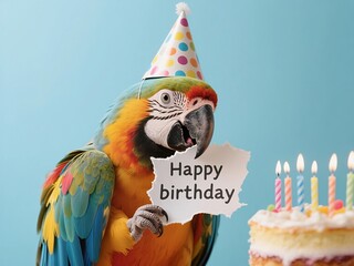 Happy birthday from a cute parrot
