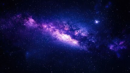 Purple galaxy nebula and stars in deep space