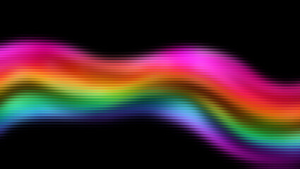 Abstract rainbow wave with dark background design