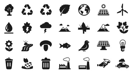 Fototapeta premium Eco-Friendly Icons, Environmental Awareness, Sustainability, Graphic Design, Digital Art, Visual Communication