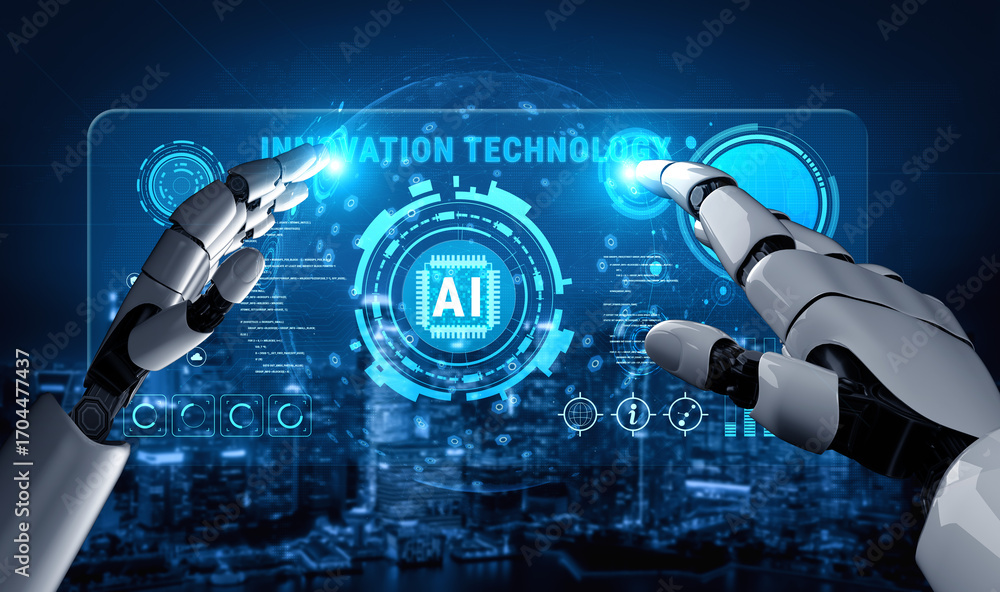 Aufkleber the core of innovation technology is artificial intelligence (ai). a concept of future ai developmen
