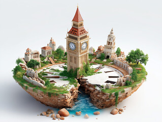 Floating Clock Tower Island