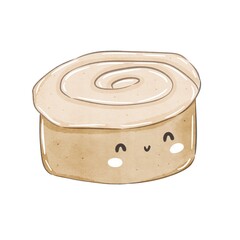 Cartoon cinnabon. Colorful illustration, flat style. design for cards, print, poster