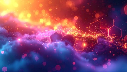 Abstract vibrant digital landscape